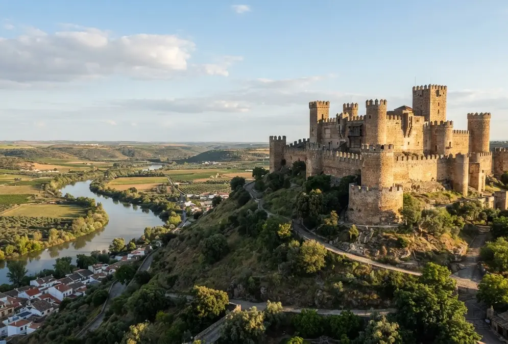 Almodóvar Castle on its hill dominating the Guadalquivir, with its medieval towers