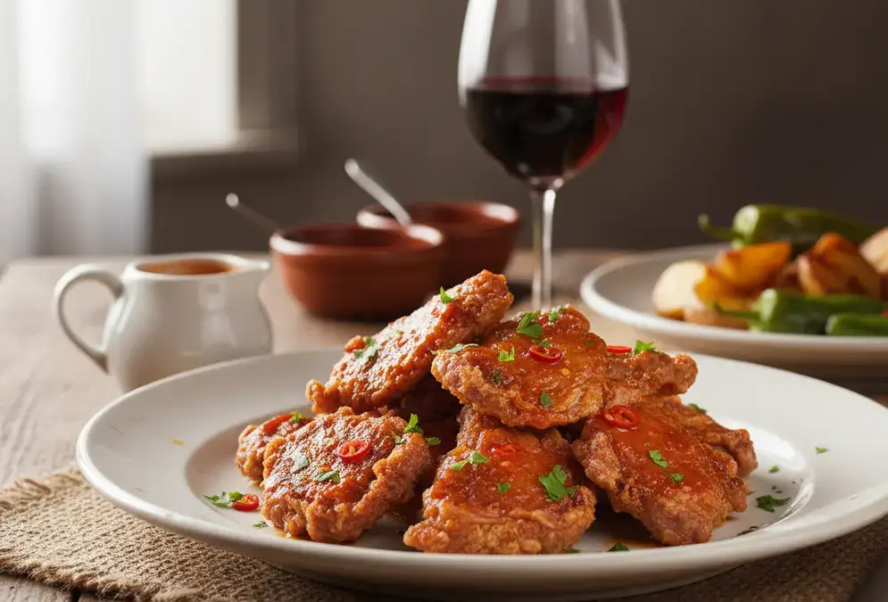 Cochifrito — crispy fried lamb pieces with paprika sauce, a traditional Córdoba dish