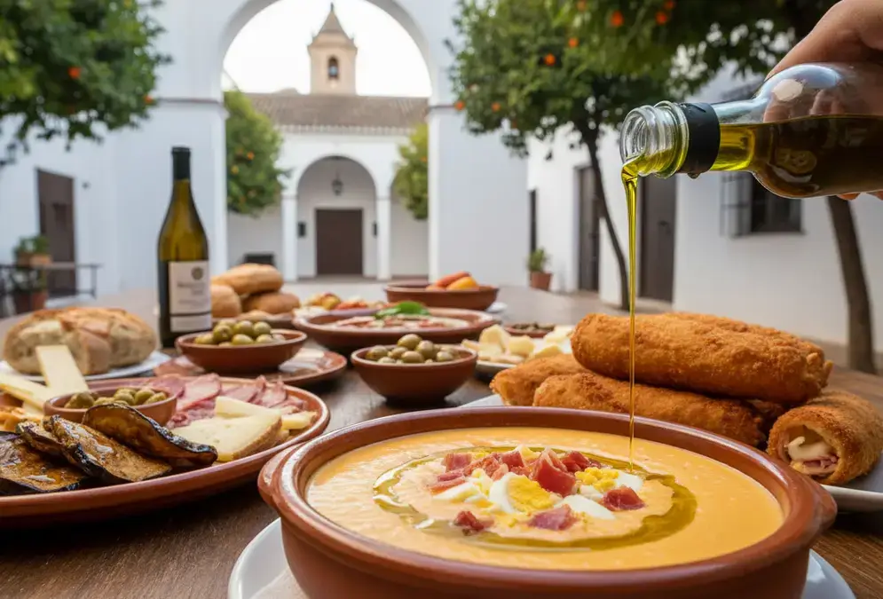 Córdoba's salmorejo — a thick, chilled tomato and bread soup, the city's signature dish