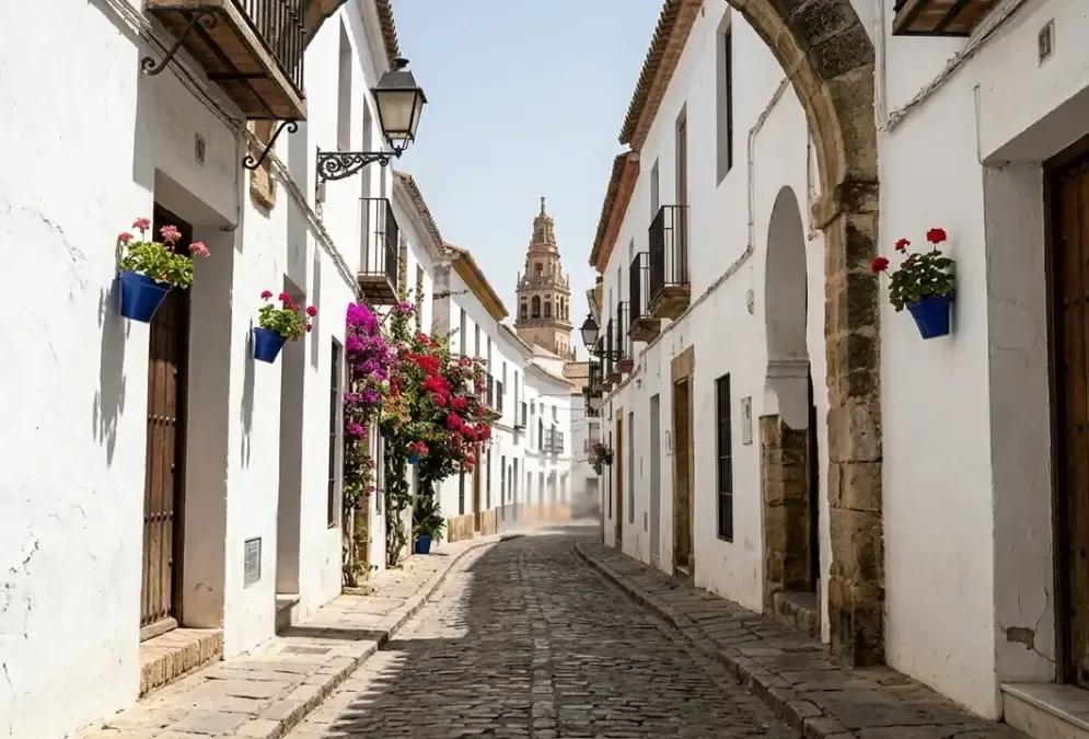 Córdoba in July — empty streets shimmering in the midday heat