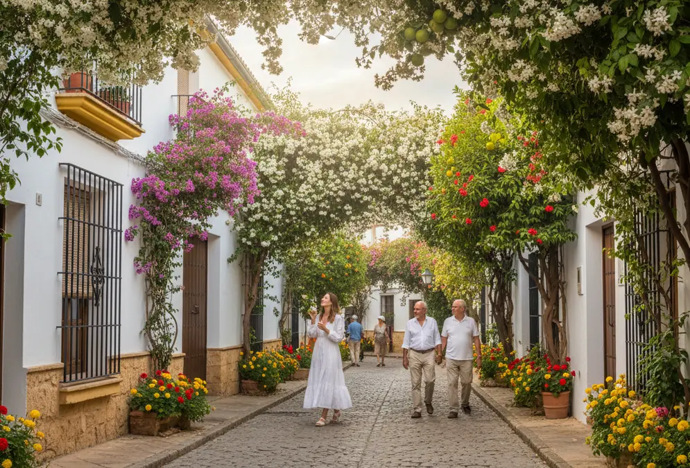 Córdoba's Patio Festival in spring — geraniums and colourful flowers