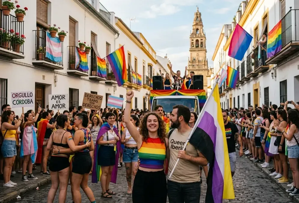 Colourful Pride celebration in the streets of Córdoba, Spain