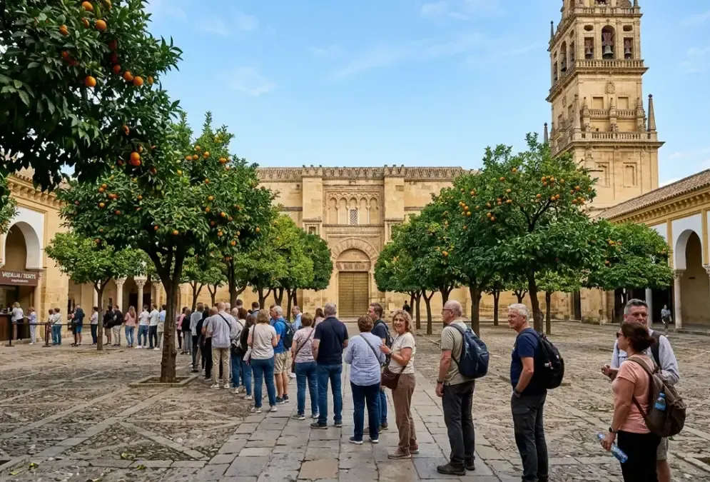Mezquita-Catedral entrance courtyard with orange trees