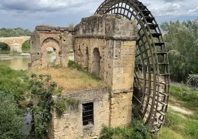 Arab watermills and Albolafia wheel on the Guadalquivir river in Córdoba