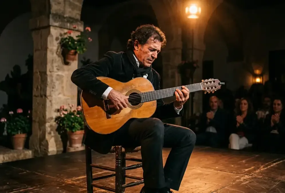 Flamenco guitarist on stage, Córdoba Guitar Festival