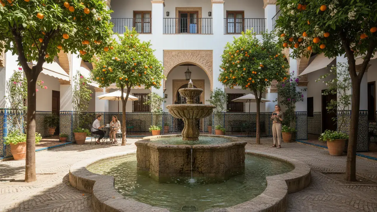 Boutique hotel courtyard with garden, Córdoba