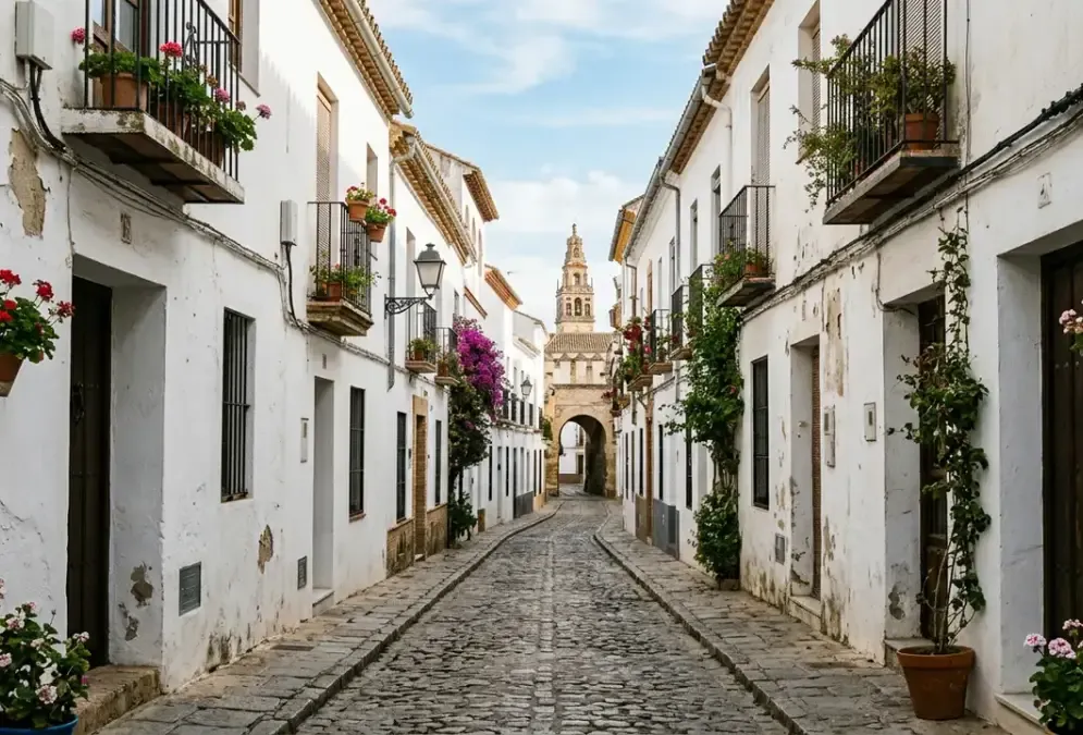 Narrow cobblestone street in Córdoba old town