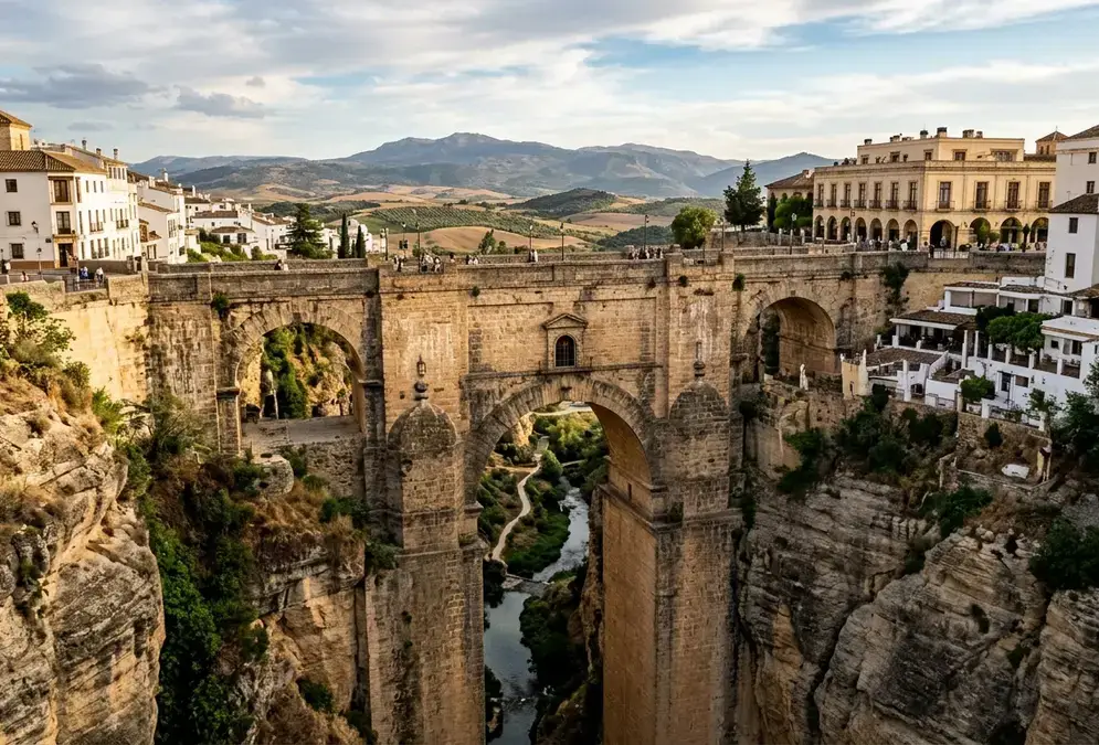 Puente Nuevo bridge spanning El Tajo gorge in Ronda, Andalusia, Spain