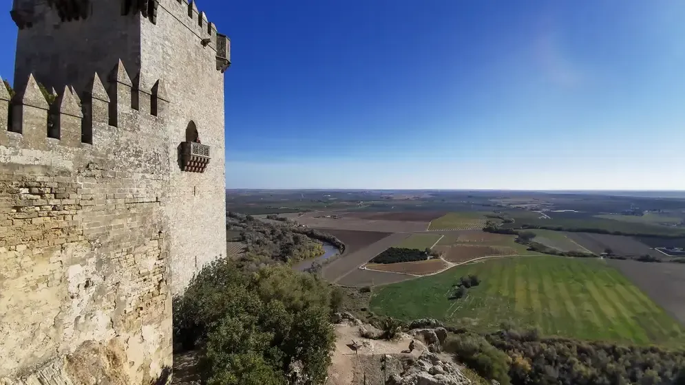 Almodóvar Castle on its hill dominating the Guadalquivir, with its nine medieval towers